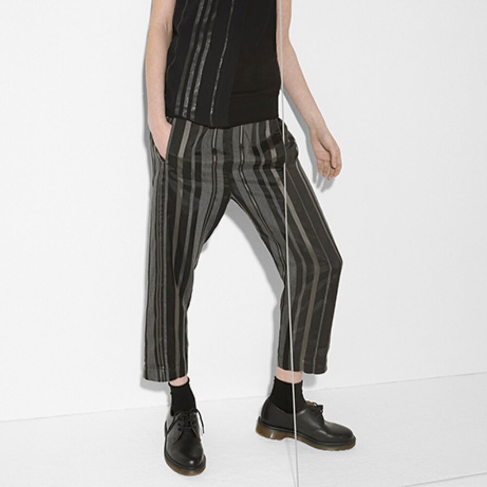 Roque by Ilaria Nistri Striped Cropped Satin Pants Size 40 Made in Italy